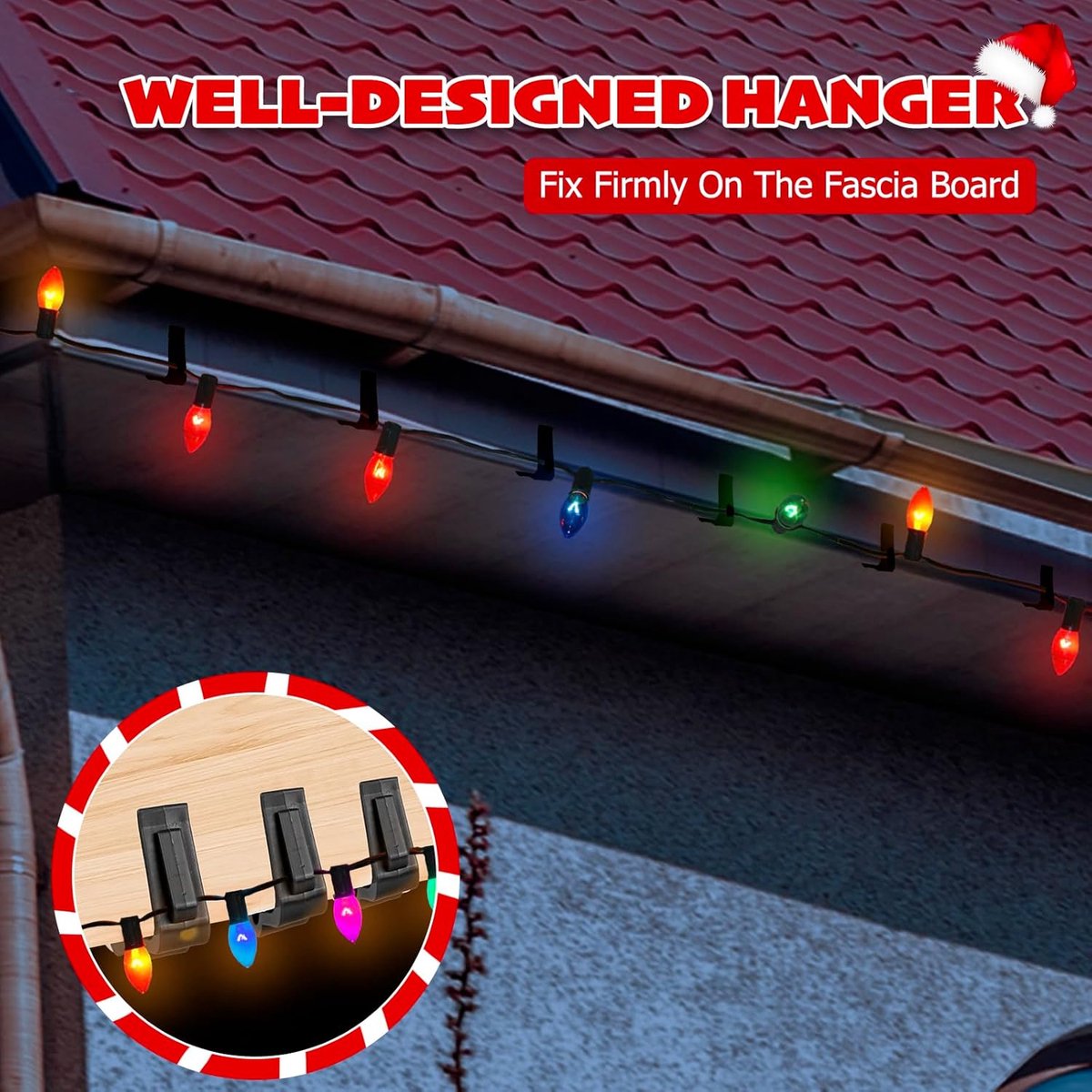 30 pieces - Christmas lighting clips - Light clips - Plastic clips - Lighting hooks - Party lighting clamps - festive string lights clips - hooks - for party decoration