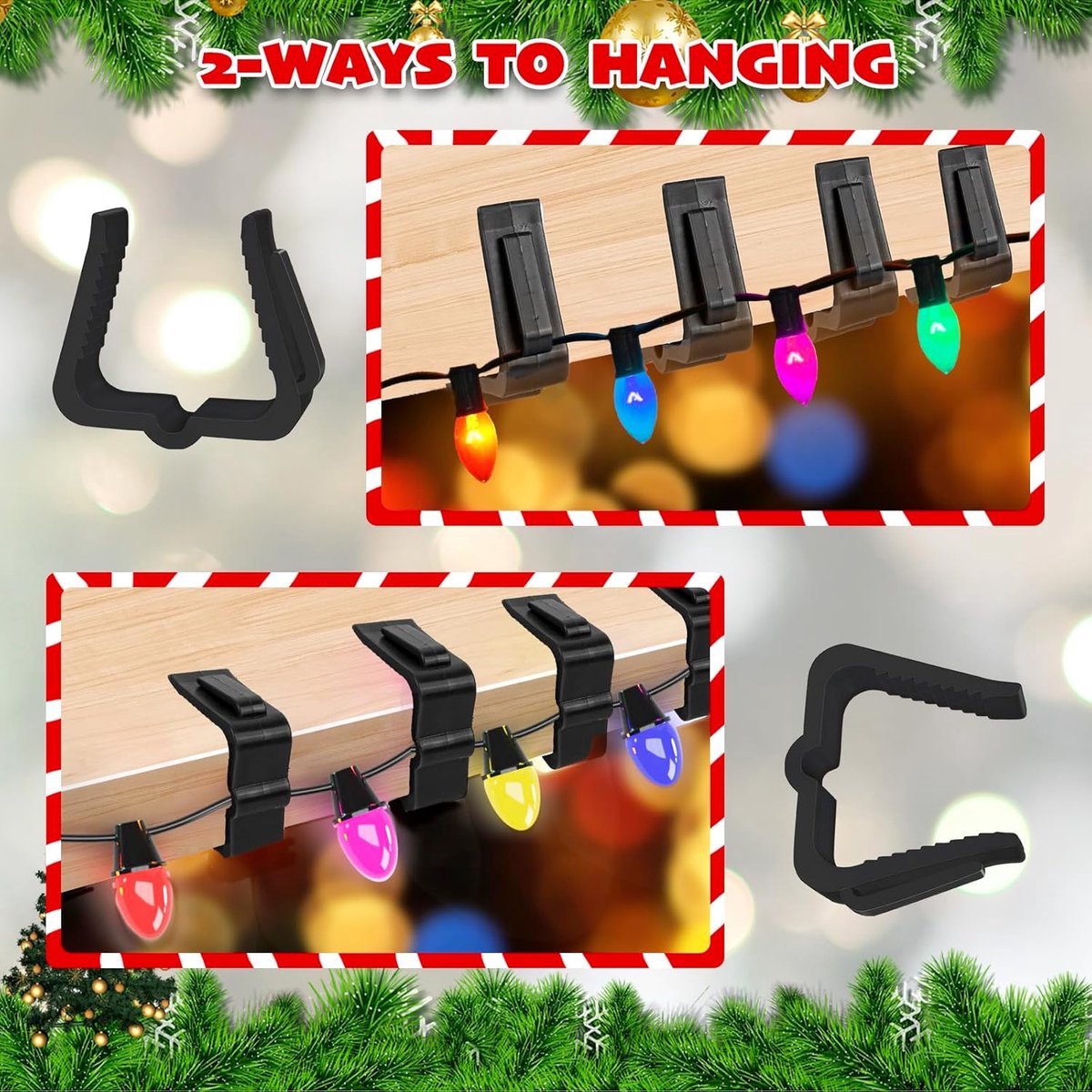 30 pieces - Christmas lighting clips - Light clips - Plastic clips - Lighting hooks - Party lighting clamps - festive string lights clips - hooks - for party decoration