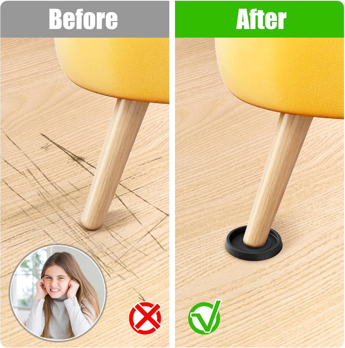 8 pieces - Furniture mats - 76*76*9 mm - 6.3 cm round furniture mat - anti-slip furniture protectors - rubber furniture protectors - for hardwood floors - floor protectors - for beds