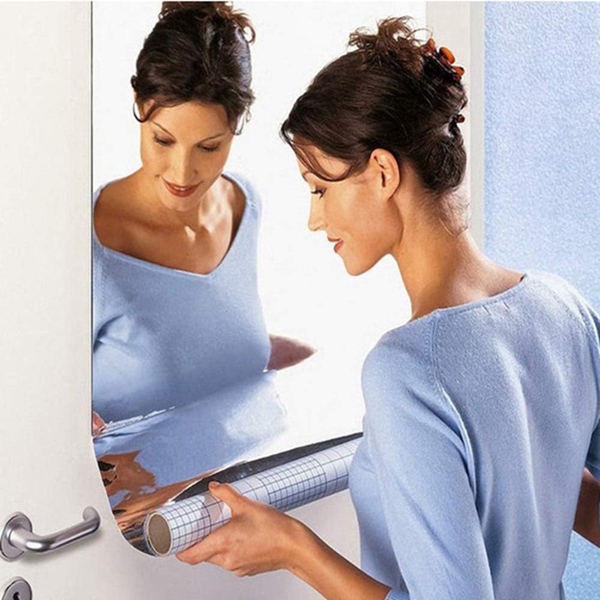 Full-length mirror - 40*122 cm - Self-adhesive mirror stickers - Flexible mirror sheets - Bathroom soft mirror - Soft mirror - mirror paper - wall stickers with mirror effect - self-adhesive mirror - unbreakable mirror - room decoration - wall decoration