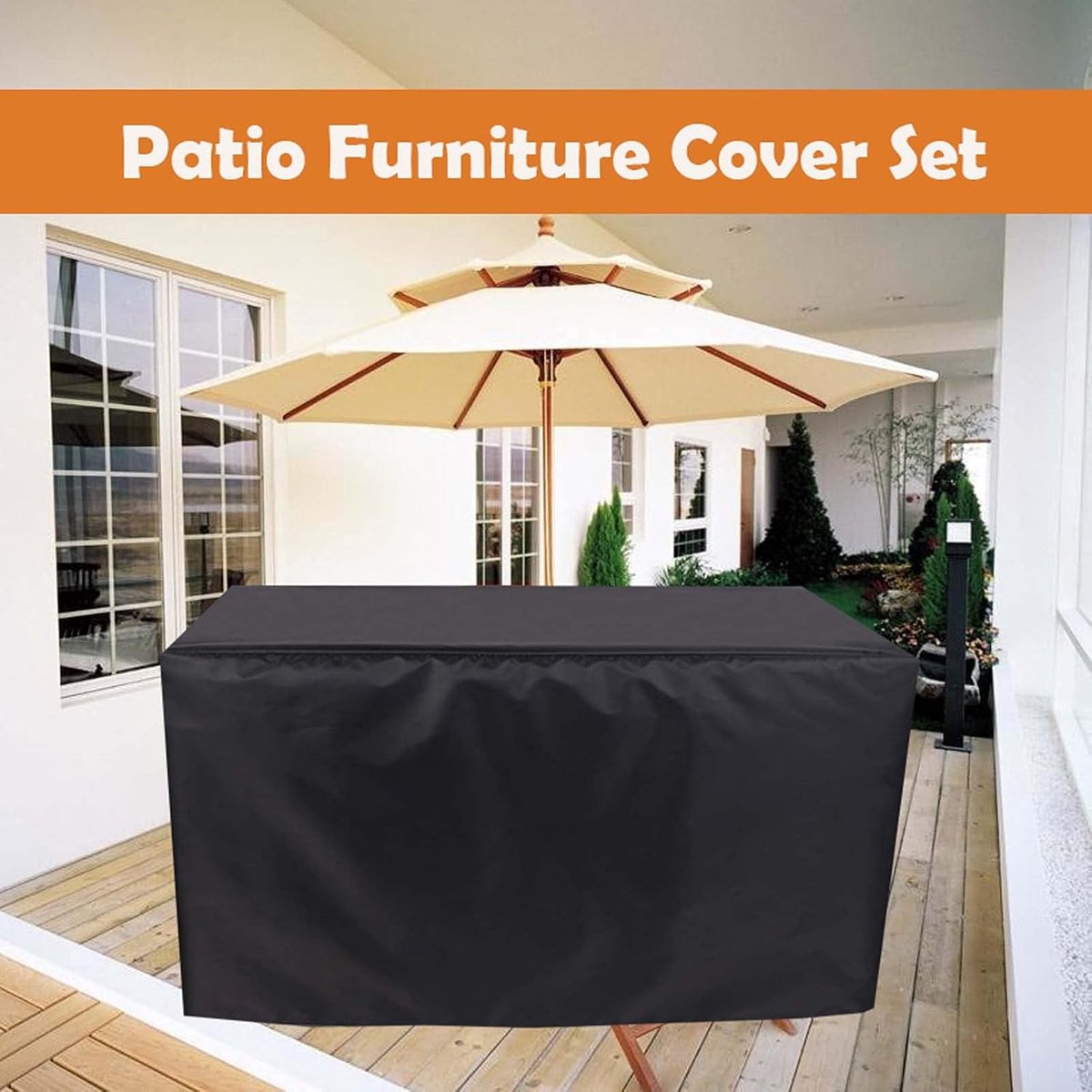 Garden Table Cover - 123*123*74 cm - Garden Furniture Cover - Square Garden Furniture Cover - Waterproof Garden Furniture Protective Cover - Waterproof Garden Table Cover - Dust Cover - Anti-UV - 210D Oxford Table Cover - for Garden