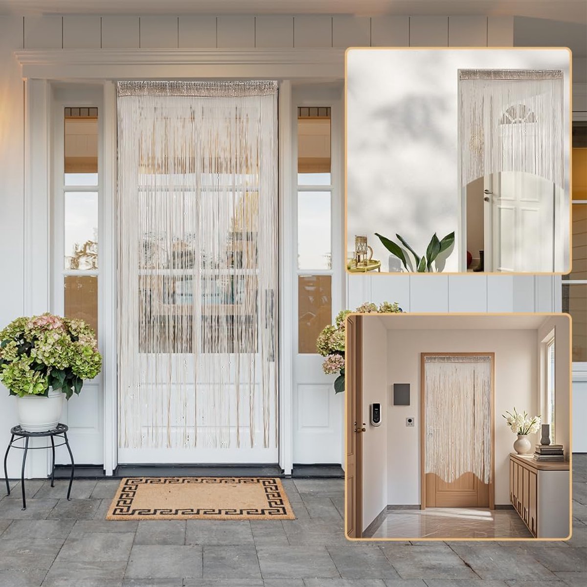 99*199 cm - Fly curtain - Screen door - Door curtain - Window decoration - Bead curtain - crystal bead coded door curtain - with tassels - wardrobe curtain - door cord - curtains - mosquito net - for doorway