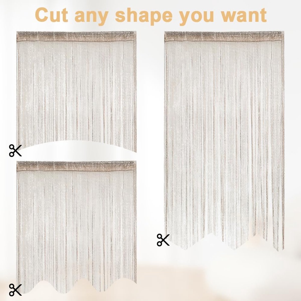 99*199 cm - Fly curtain - Screen door - Door curtain - Window decoration - Bead curtain - crystal bead coded door curtain - with tassels - wardrobe curtain - door cord - curtains - mosquito net - for doorway