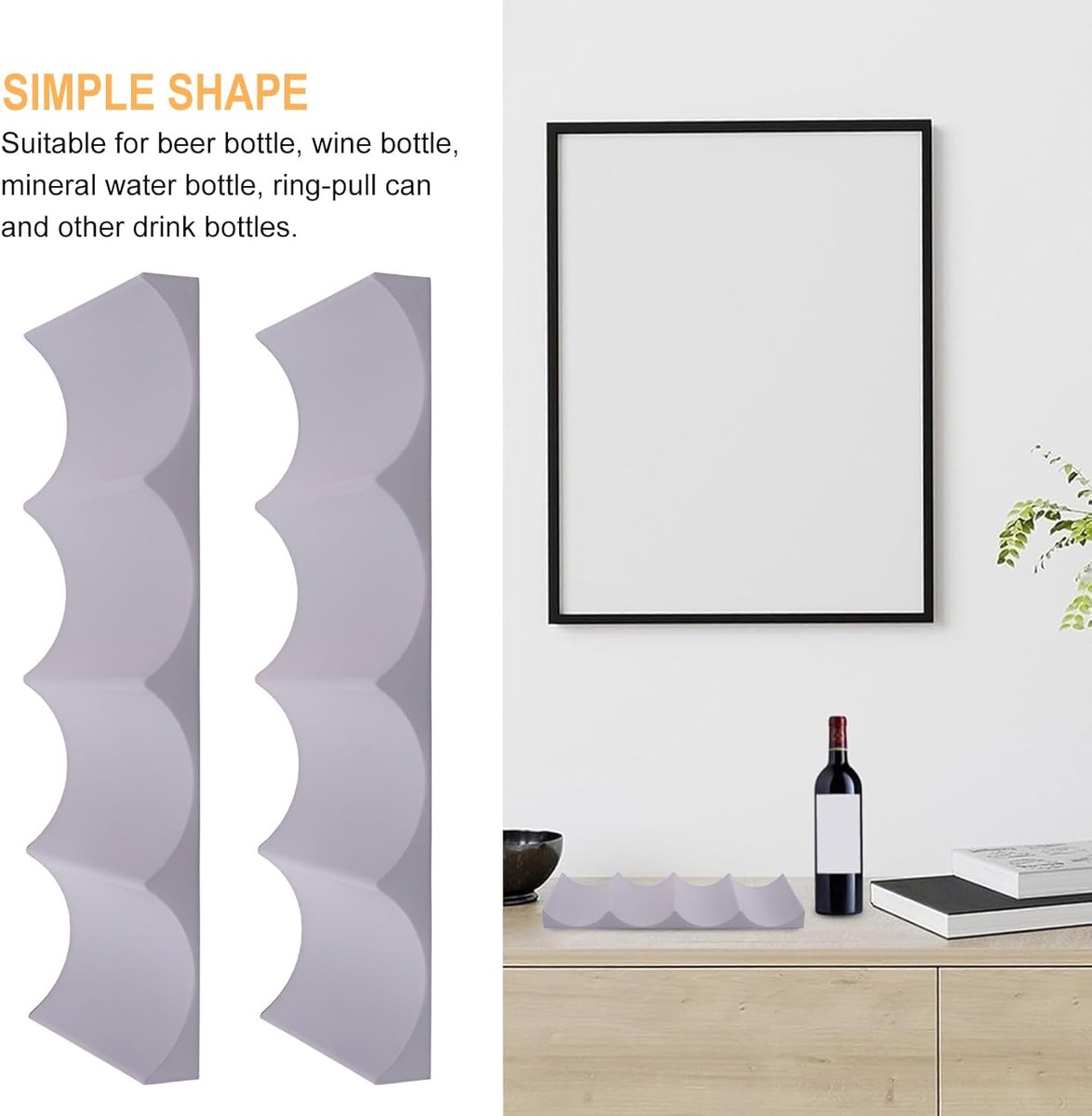 Bottle rack - Beverage bottle rack - Refrigerator bottle holder - Plastic bottle holder - Wine bottle holder - Wine rack - Storage organizer - Refrigerator organizer - Wine bottle display mat - Can holder - for wine bottles