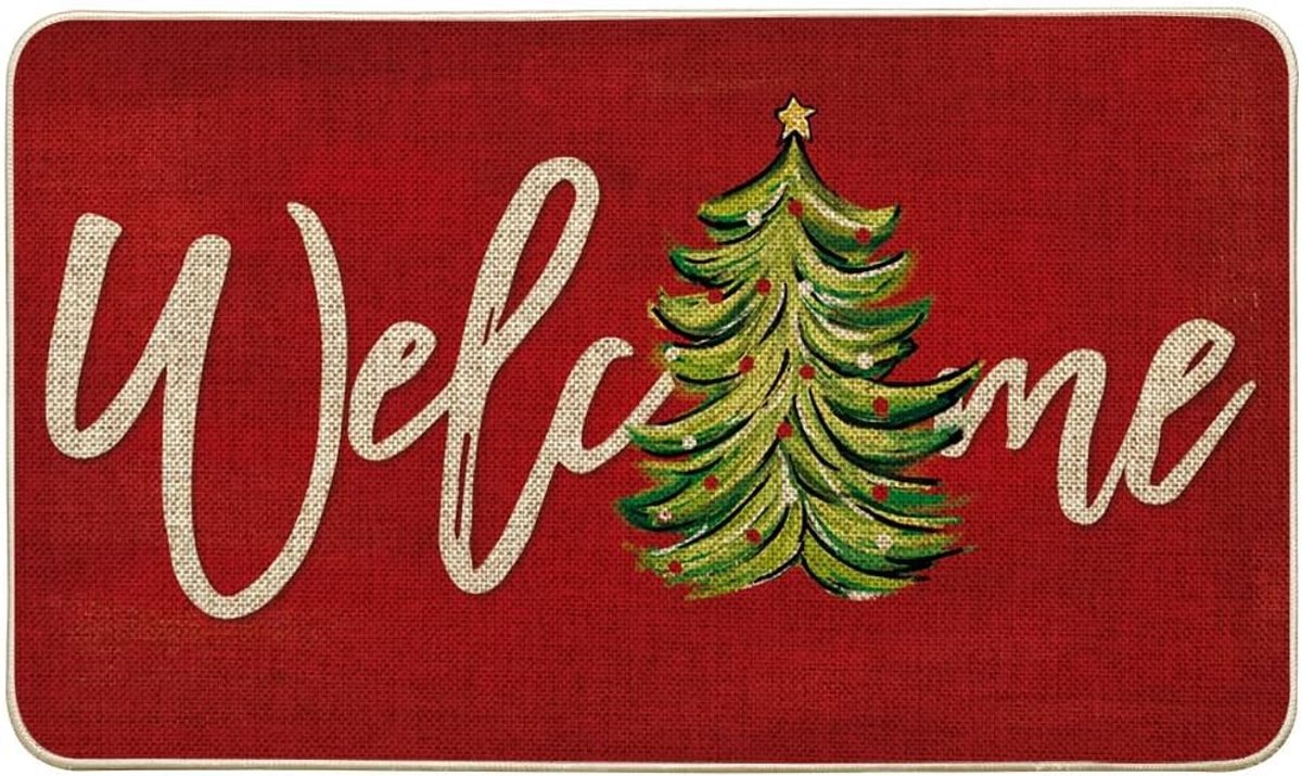 doormat - Christmas Doormat - 50 × 80cm - indoor doormat - outdoor doormat - Christmas decoration - Christmas tablecloth - indoor Christmas decoration - Christmas tree pattern - Christmas doormat - non-slip doormat - Welcome Doormat - for Indoors and Outd