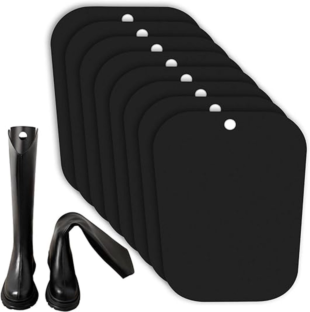 8 pieces - Boot trees - Boot Shapers - Boot filler - Boot stretcher - Stretcher - plastic boot trees for women - high boot supports - boot supports - reusable inserts - shoe care accessory - 35*28 cm - black