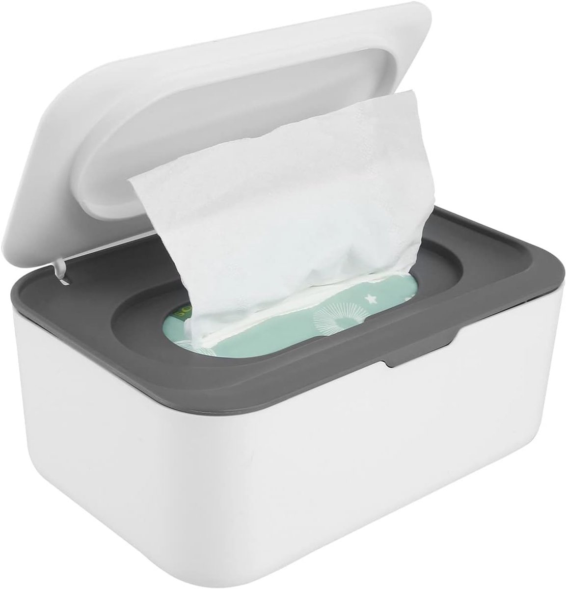 Tissue box - 19*13*7.8cm - Dispenser box for wet wipes - Baby wipes box - mask storage box - toilet wipes box - box with lid for dry tissues - keep wipes fresh with sealable lid - dustproof storage box for tissues - white Tissue box - 19*13*7.8cm - Dispenser box for wet wipes - Baby wipes box - mask storage box - toilet wipes box - box with lid for dry tissues - keep wipes fresh with sealable lid - dustproof storage box for tissues - white