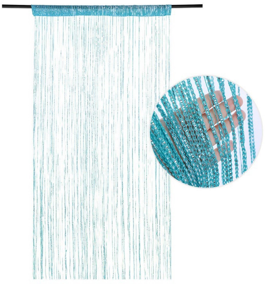 99*199 cm - Fly curtain - Screen door - Door curtain - Window decoration - with tassels - wardrobe curtain - door cord - curtains - mosquito net - for doorway 99*199 cm - Fly curtain - Screen door - Door curtain - Window decoration - with tassels - wardrobe curtain - door cord - curtains - mosquito net - for doorway
