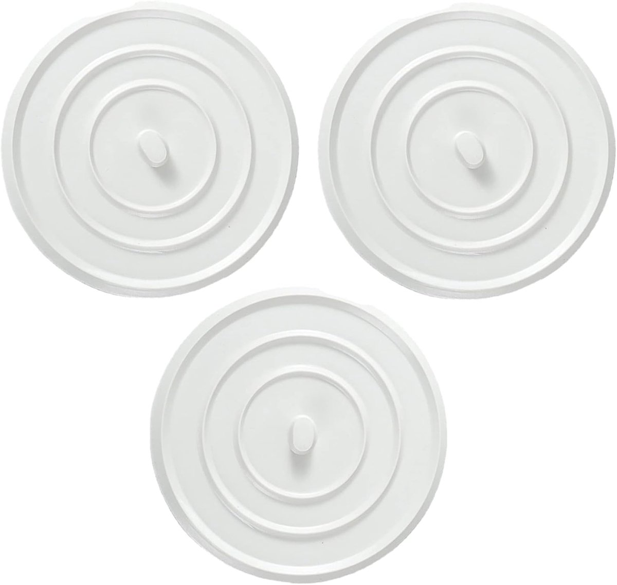 Pieces Silicone Bathtub Drain Stopper - Drain Plug - Universal Bath Stopper - Sink Plug - Bath Plug - Drain Stopper for Bath and Washbasin - Sink Stopper - Drain Plugs - Washbasin Bath Plug - for kitchens, bathrooms, laundries - White
