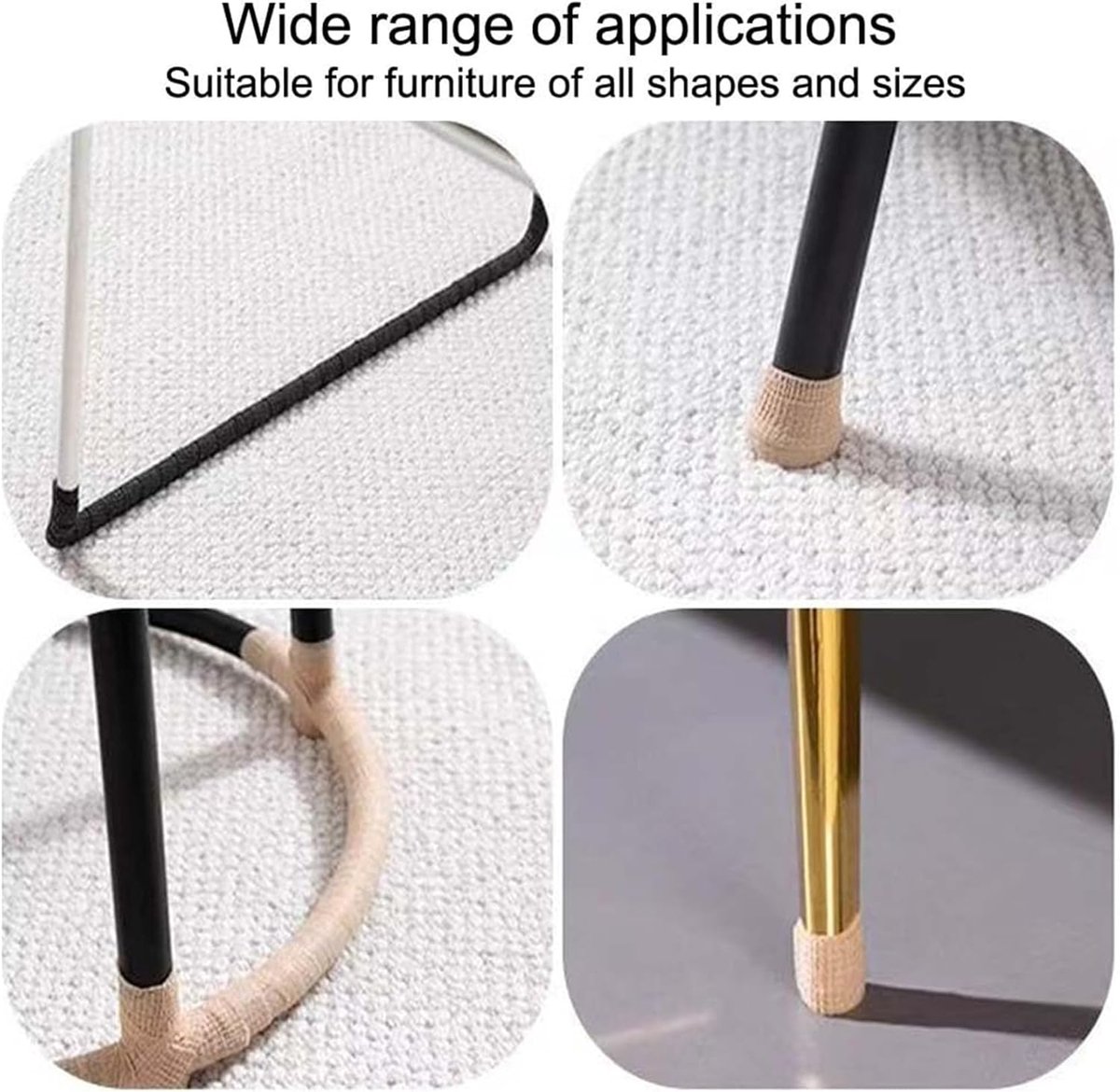 6 Rolls Chair Leg Floor Protectors - Self-Adhesive Bandage Wraps - Chair Leg Protectors - Anti-Slip Chair Leg Protectors - Chair Leg Protective Tape - Chair Leg Protectors - for Hardwood Floors