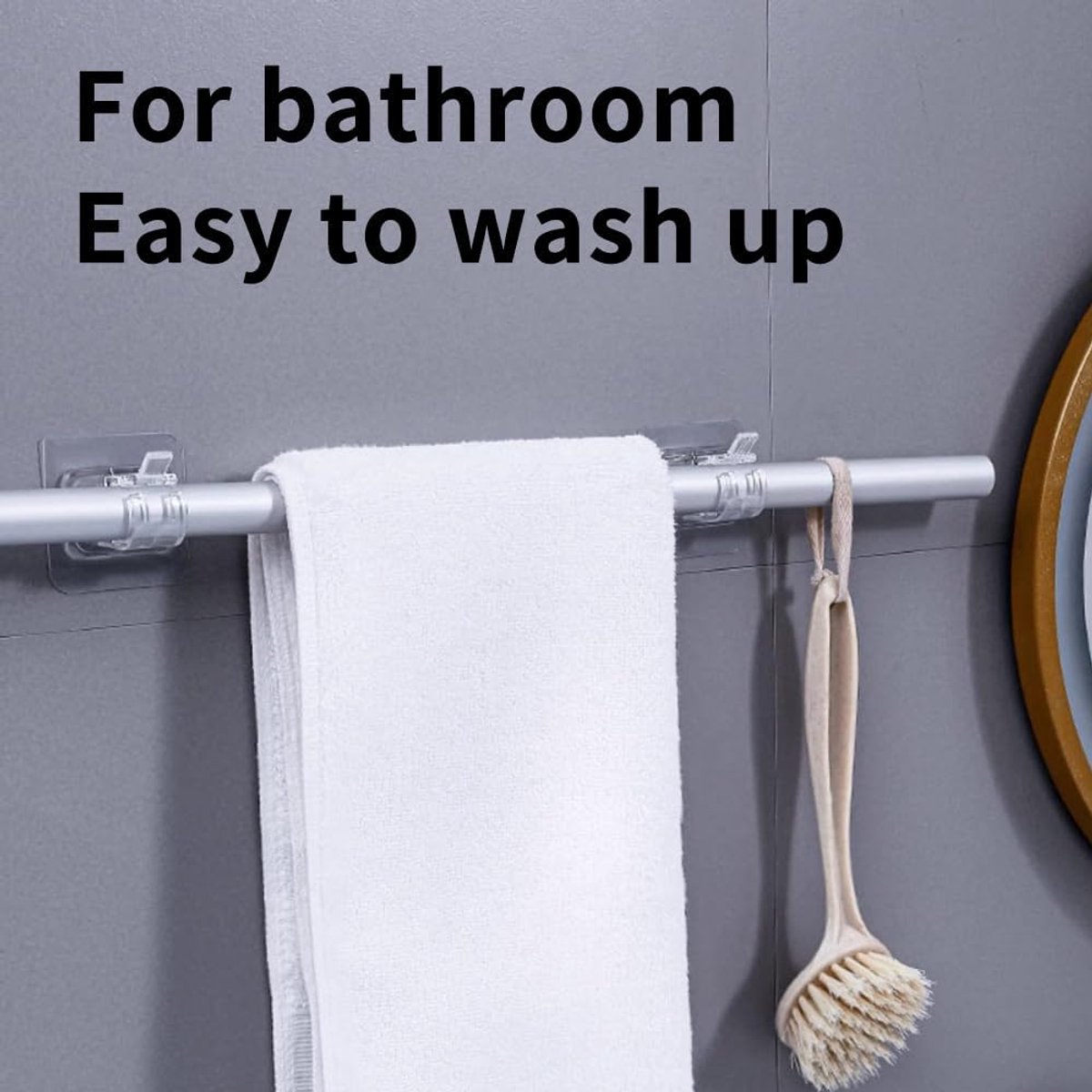 6 pieces - Curtain rod hook - 6*6 cm - drill-free curtain holders - self-adhesive curtain rod holders - drill-free curtain hooks - curtain accessories - for curtain rods
