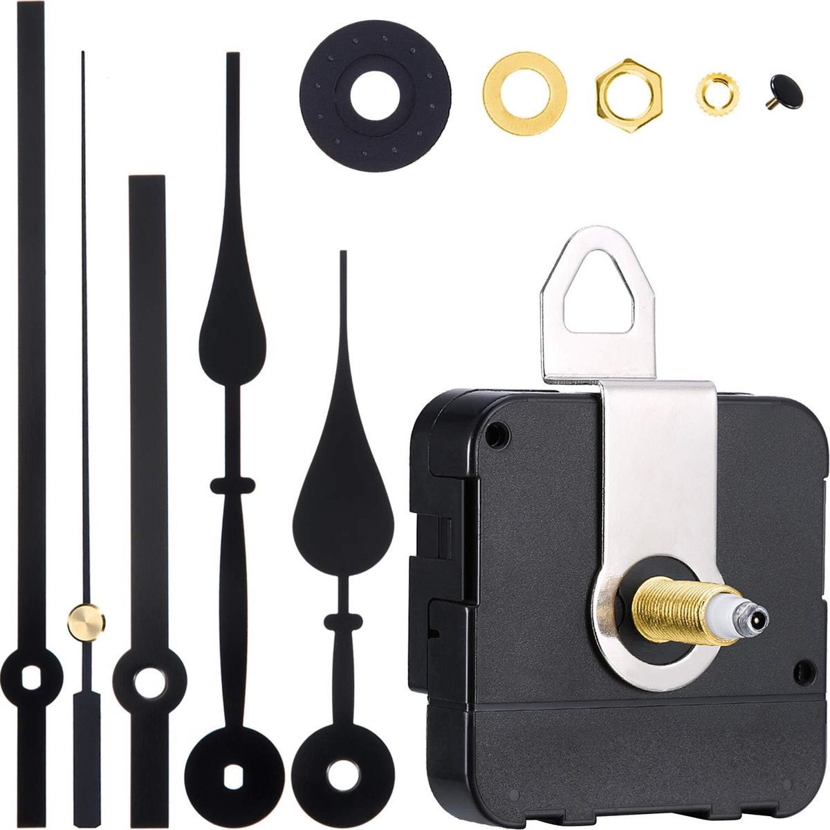 Quartz movement - with 2 pairs of different hands - High Torque - For DIY clock repair parts and motor replacement - Movement with Hour Hand Replacement Movement