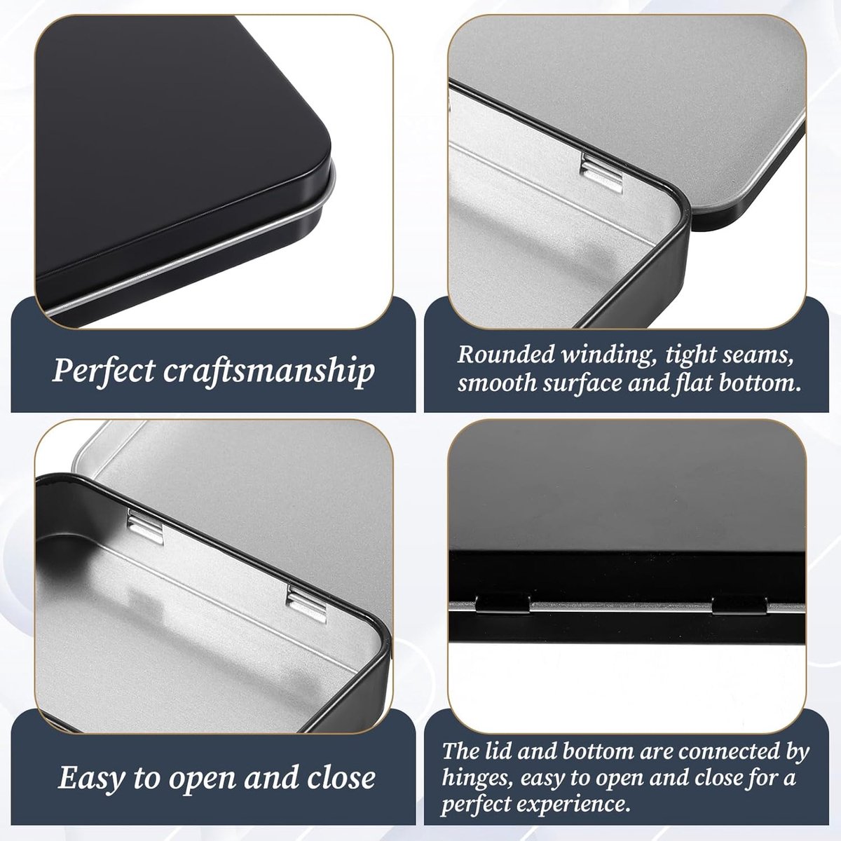 3 pieces - Iron box - Storage box - Portable box - storage box - jewelry box - metal hinged boxes - mini storage box with lids - for storing pins