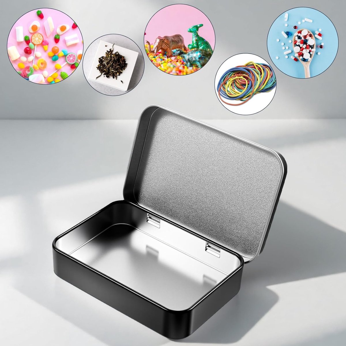 3 pieces - Iron box - Storage box - Portable box - storage box - jewelry box - metal hinged boxes - mini storage box with lids - for storing pins