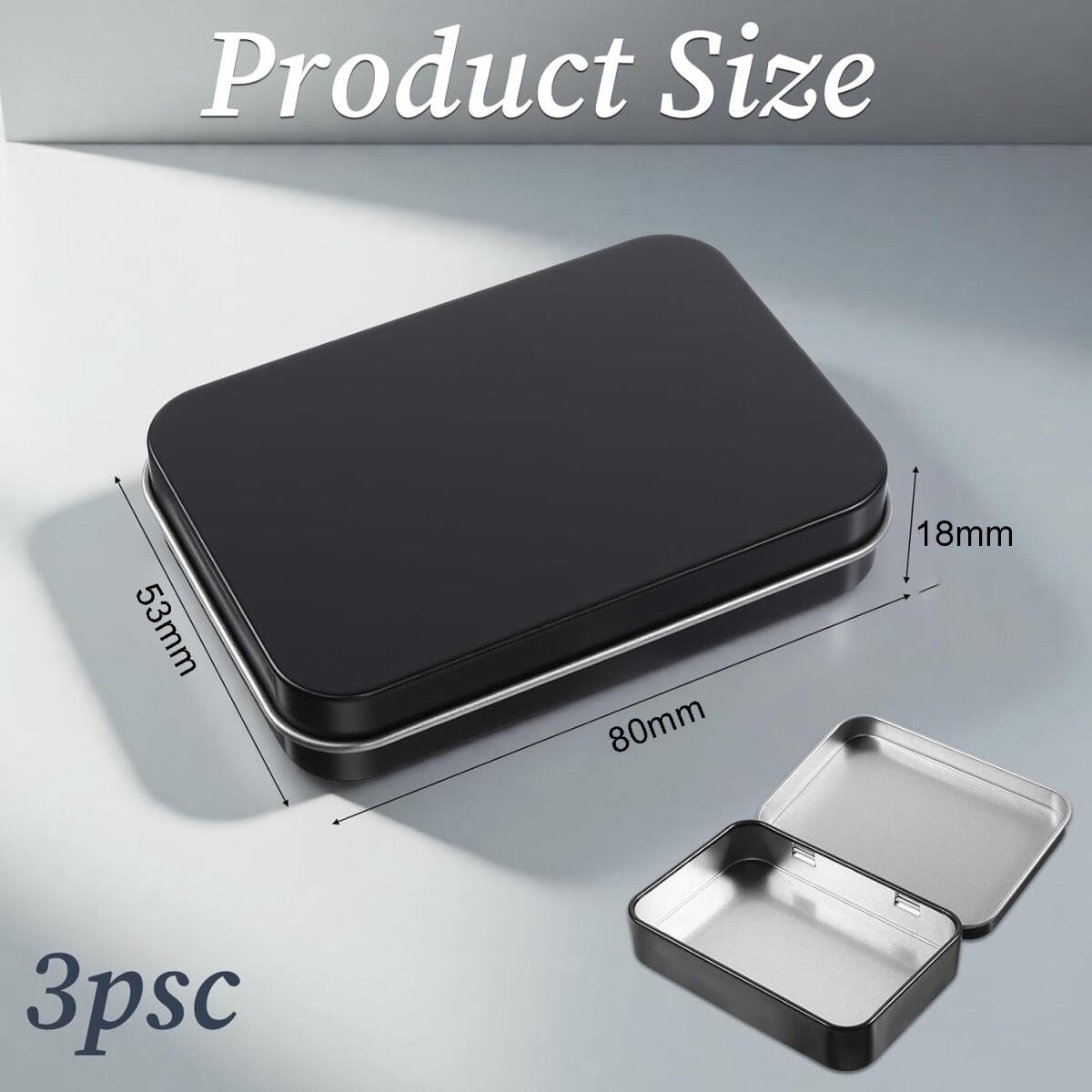 3 pieces - Iron box - Storage box - Portable box - storage box - jewelry box - metal hinged boxes - mini storage box with lids - for storing pins