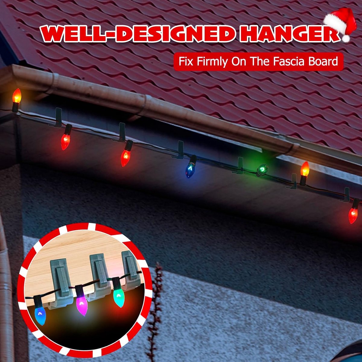 30 pieces - Christmas lighting clips - Light clips - Plastic clips - Lighting hooks - Party lighting clamps - festive string lights clips - hooks - for party decoration