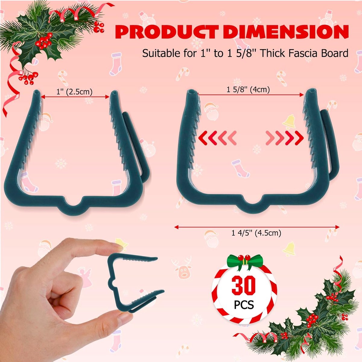 30 pieces - Christmas lighting clips - Light clips - Plastic clips - Lighting hooks - Party lighting clamps - festive string lights clips - hooks - for party decoration