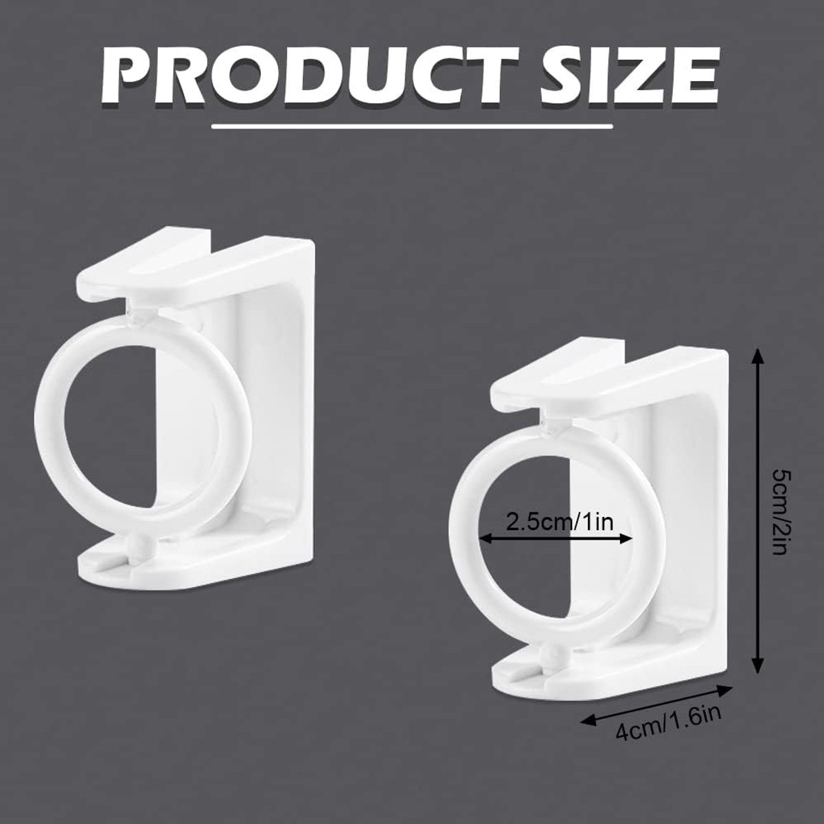 8 pieces - Curtain Rod Bracket - self-adhesive curtain rod holder - 360 degree rotatable mounting brackets - for curtain rods - no drilling required - for bathroom