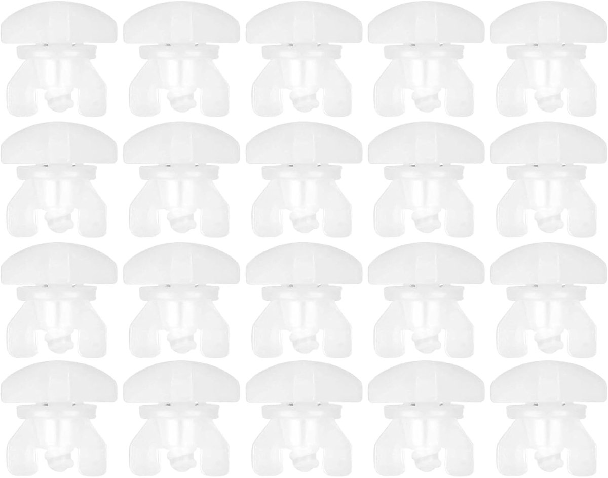 20 pieces - Curtain Rail Plugs - plastic curtain rail plugs - curtain locks - sliding rails - accessories for replacing curtains - curtain rail end lock - curtain stoppers for rail systems - 17*17*17 mm - white
