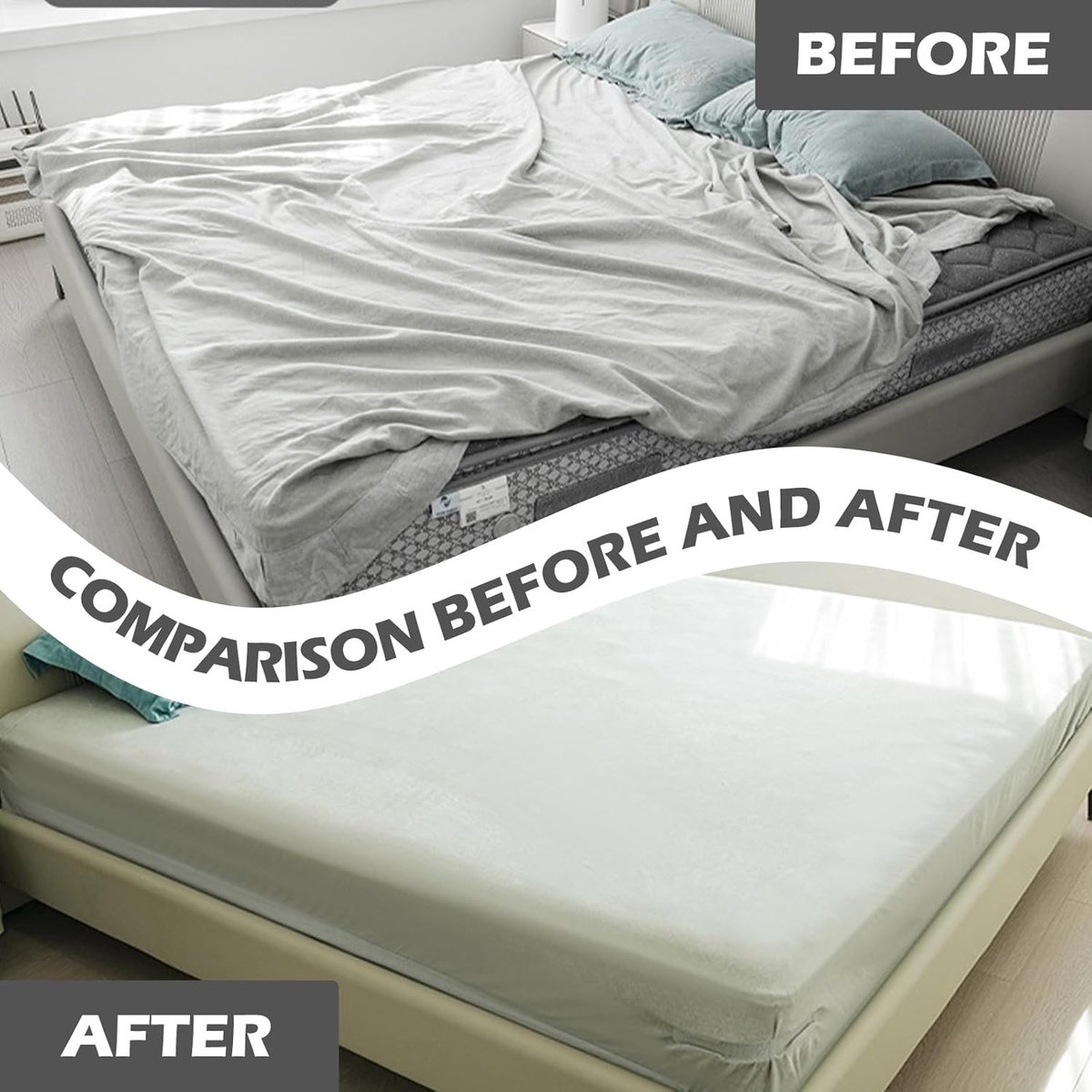 4 pieces - Sheet holder - Bed sheet holder - Duvet clips - Sheet clamps - with fastening strips - removable fitted sheet corner holders - bed clips - corner holders for covers - for mattress protectors