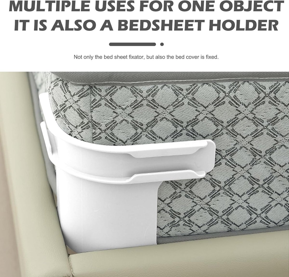 4 pieces - Sheet holder - Bed sheet holder - Duvet clips - Sheet clamps - with fastening strips - removable fitted sheet corner holders - bed clips - corner holders for covers - for mattress protectors