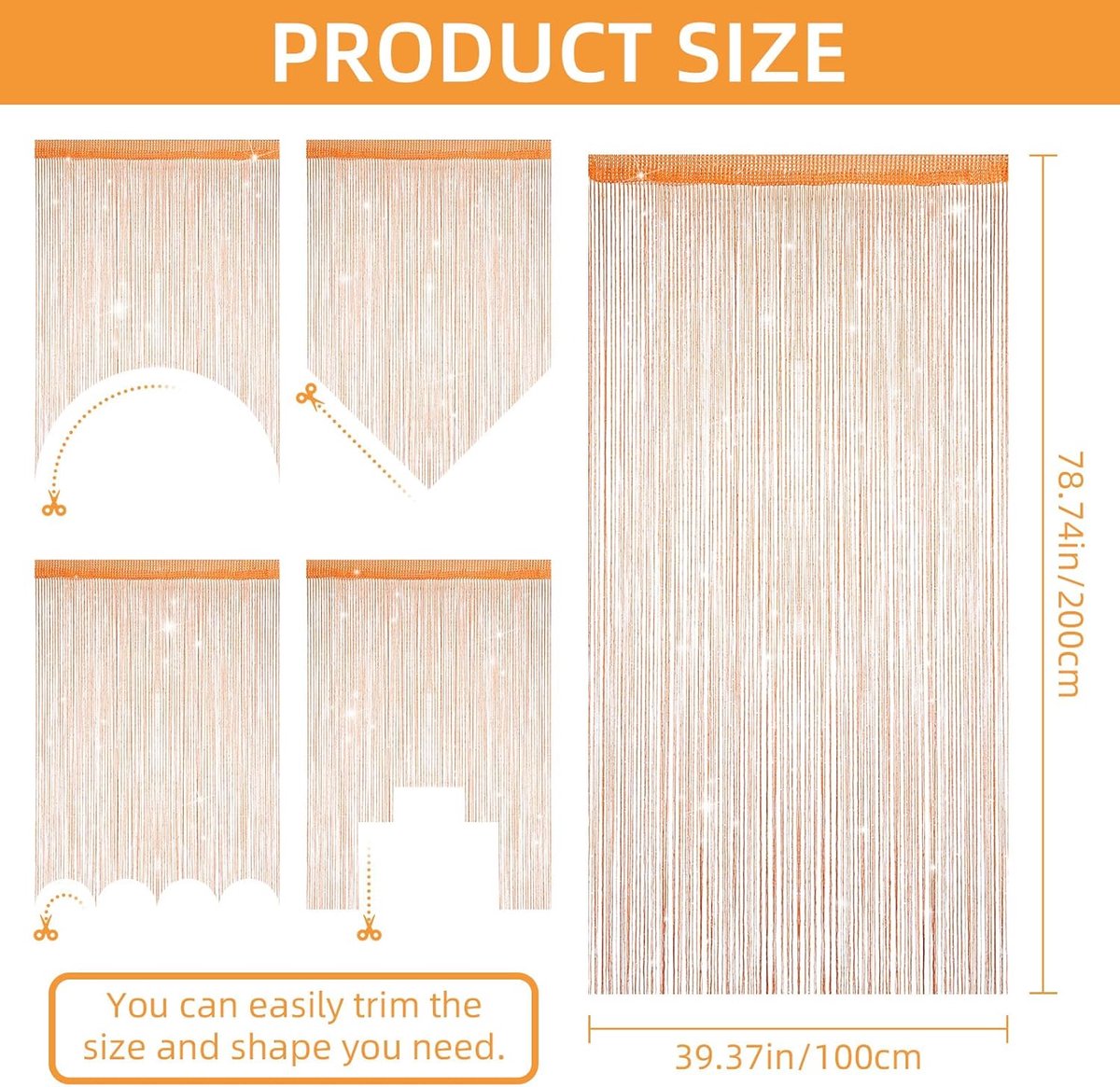 99*199 cm - Fly curtain - Screen door - Door curtain - Window decoration - Bead curtain - crystal bead coded door curtain - with tassels - wardrobe curtain - door cord - curtains - mosquito net - for doorway