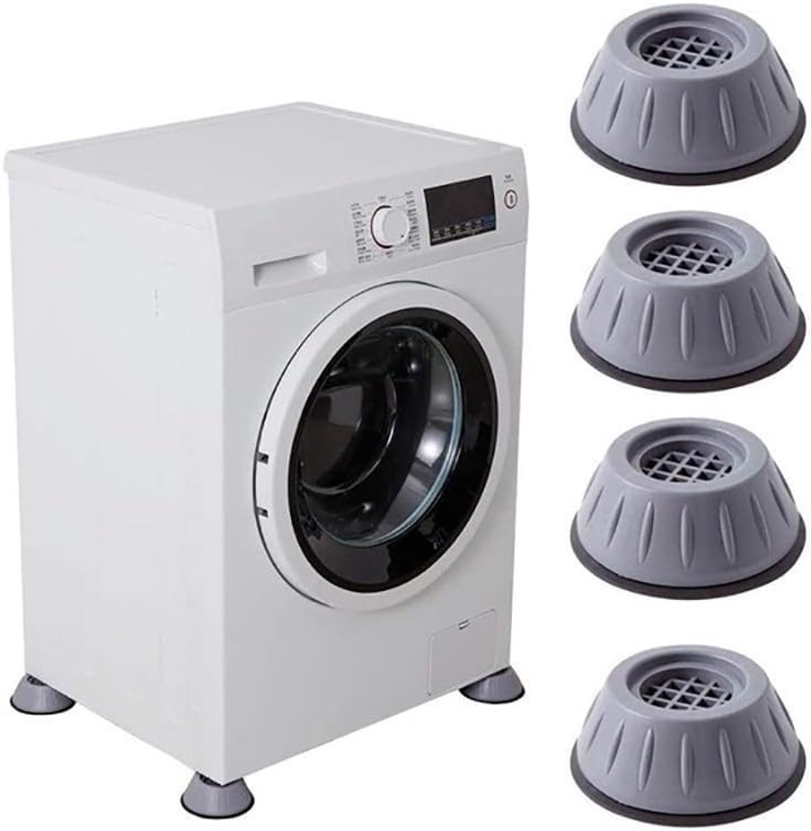 4 Pieces Vibration Washing Machine Feet - Shock Absorbers - Rubber Feet - Washing Machine Shock Absorbers - Non-slip and Quiet - Washing Machine Stand - Suitable for Washing Machine Stands - Washing Machine and Dryer Feet