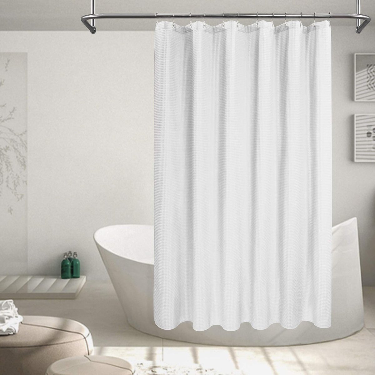 Waffle Weave Shower Curtain - Shower Curtain - Window Curtain - Fabric shower curtain for bathroom - Raised fabric - Waterproof - Washable - Suitable for bathroom Waffle Weave Shower Curtain - Shower Curtain - Window Curtain - Fabric shower curtain for bathroom - Raised fabric - Waterproof - Washable - Suitable for bathroom