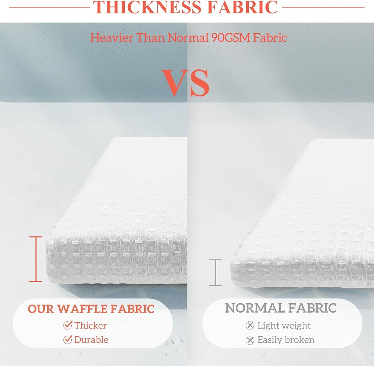 Waffle Weave Shower Curtain - Shower Curtain - Window Curtain - Fabric shower curtain for bathroom - Raised fabric - Waterproof - Washable - Suitable for bathroom