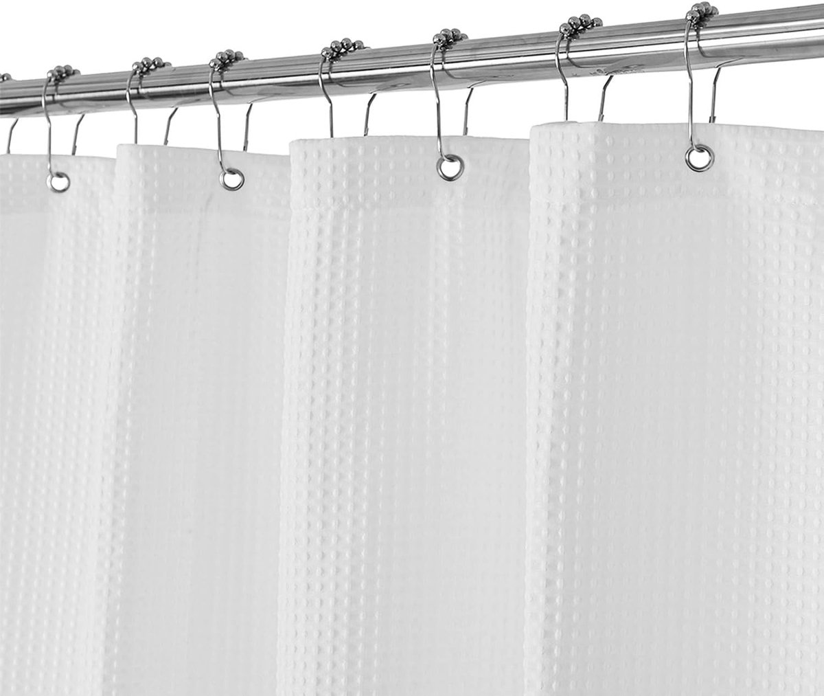 Waffle Weave Shower Curtain - Shower Curtain - Window Curtain - Fabric shower curtain for bathroom - Raised fabric - Waterproof - Washable - Suitable for bathroom