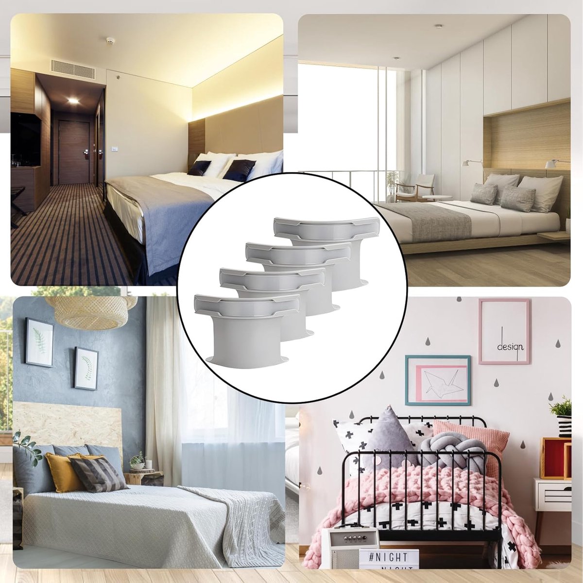 4 pieces - Sheet holder - Bed sheet holder - Duvet clips - Sheet clamps - with fastening strips - removable fitted sheet corner holders - bed clips - corner holders for covers - for mattress protectors
