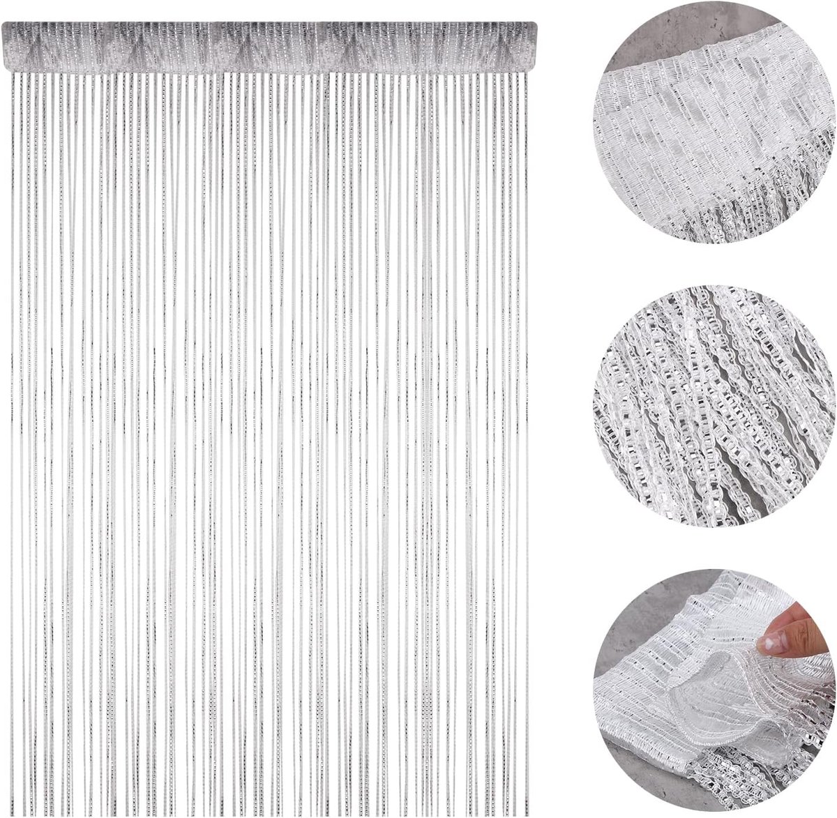 99*199 cm - Fly curtain - Screen door - Door curtain - Window decoration - Bead curtain - crystal bead coded door curtain - with tassels - wardrobe curtain - door cord - curtains - mosquito net - for doorway