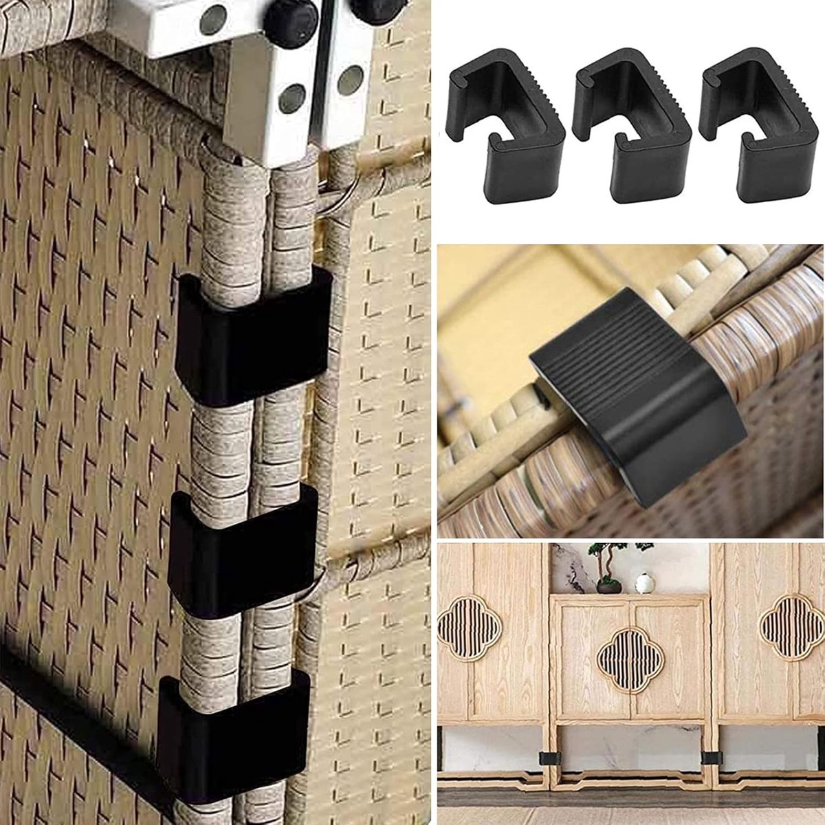 8 pieces - Furniture clamps - 6.5*3.8*4.2cm - garden furniture clips - Rattan garden furniture clips - plastic furniture clips - clips - for garden furniture