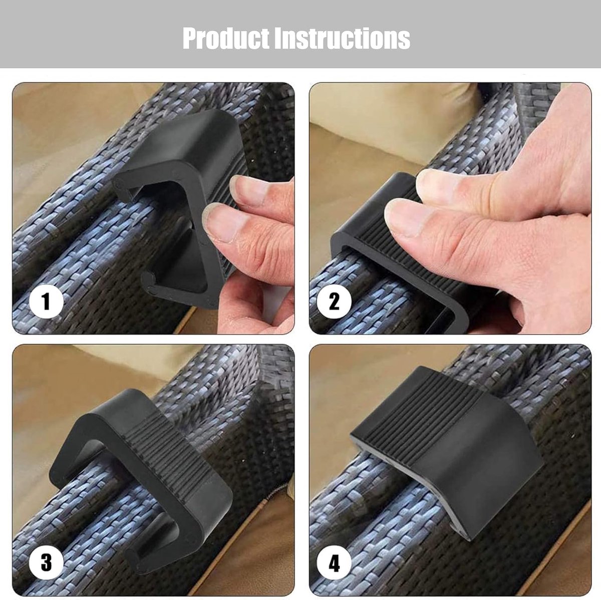 8 pieces - Furniture clamps - 6.5*3.8*4.2cm - garden furniture clips - Rattan garden furniture clips - plastic furniture clips - clips - for garden furniture