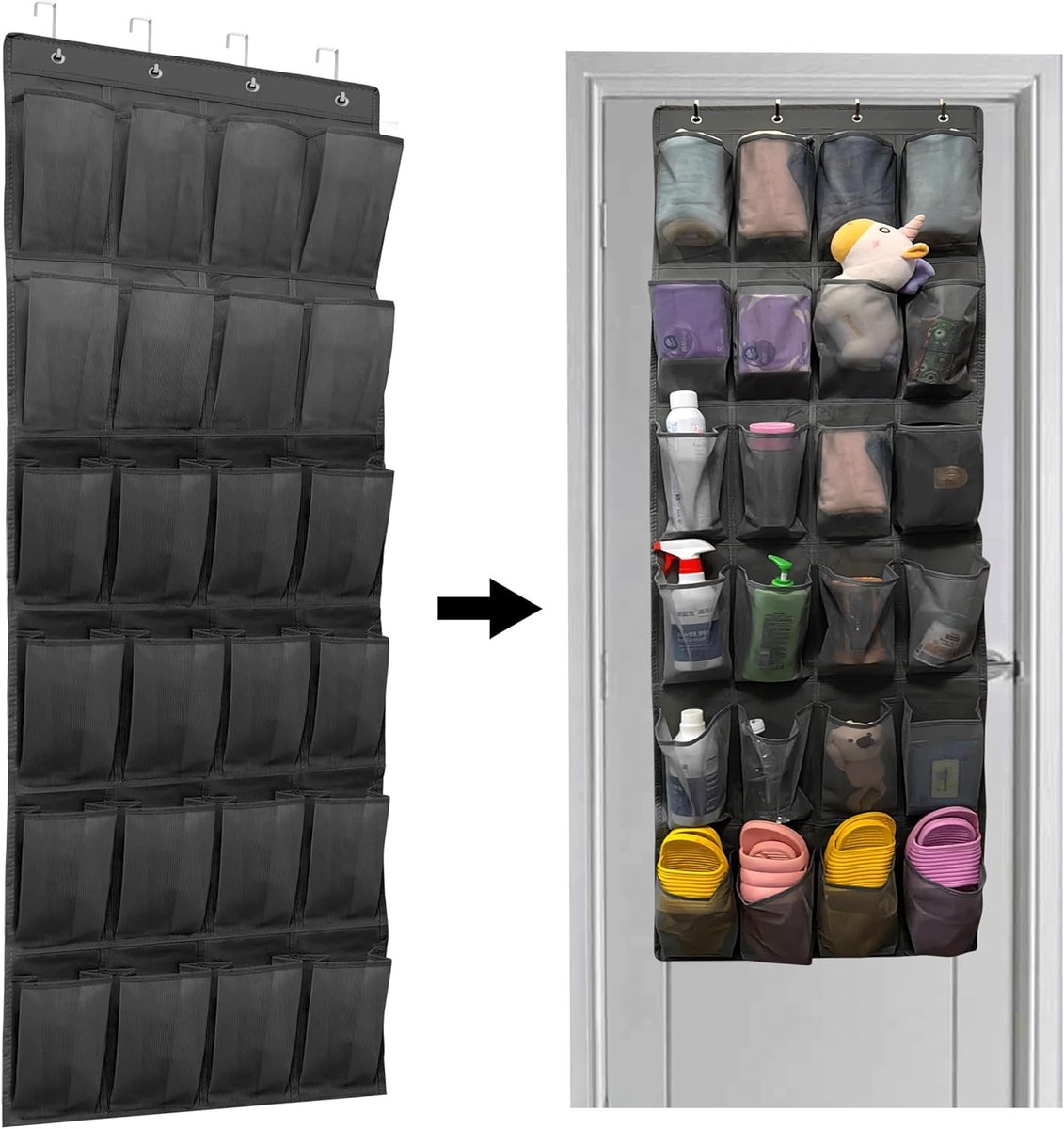 150*56 cm - Over-the-door shoe organizer - Wall compartment - 24 large - breathable mesh pockets - shoe rack - hanging storage - various storage space - breathable over-the-door closet storage 150*56 cm - Over-the-door shoe organizer - Wall compartment - 24 large - breathable mesh pockets - shoe rack - hanging storage - various storage space - breathable over-the-door closet storage