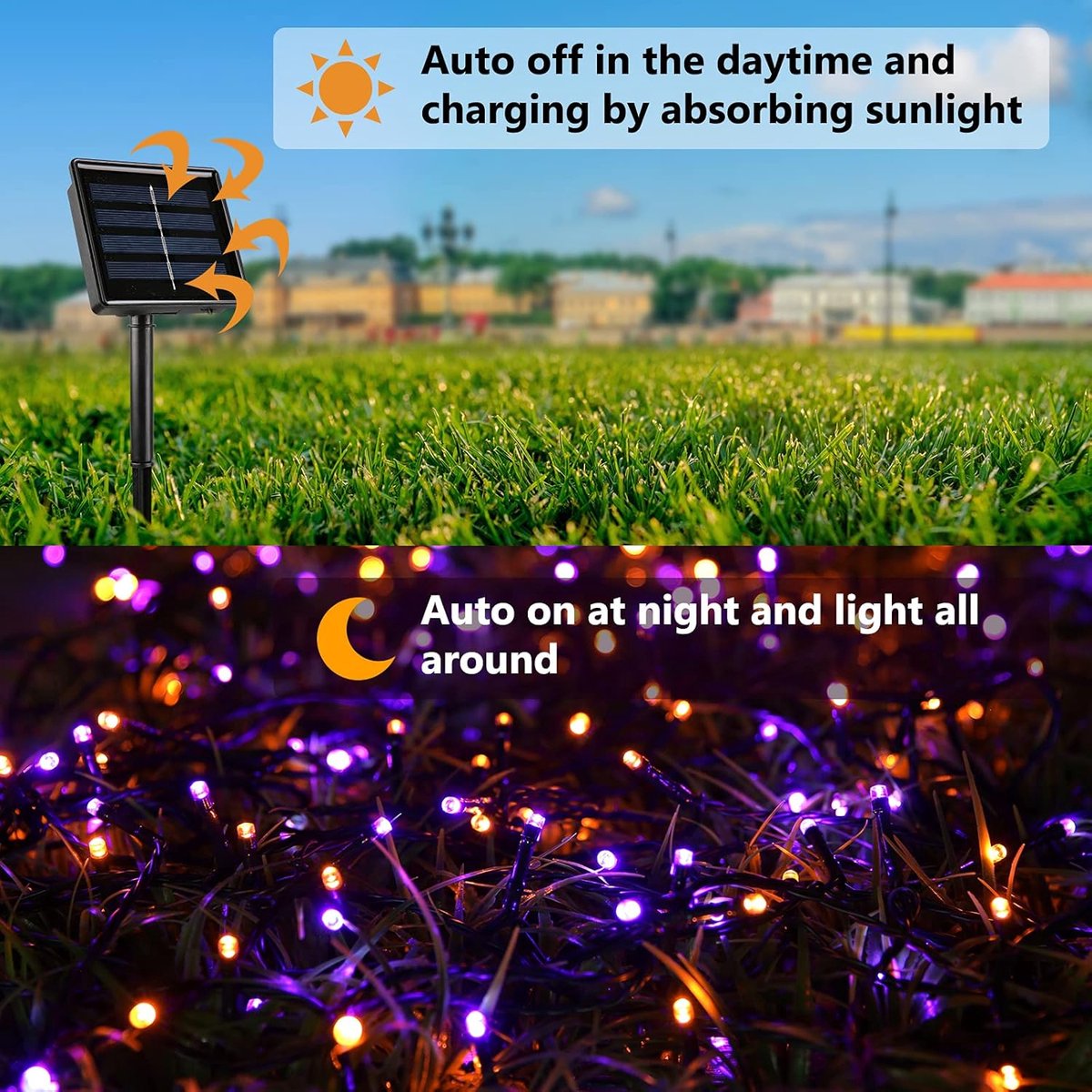 2 Pieces Solar Garden Lights Total 171 FT