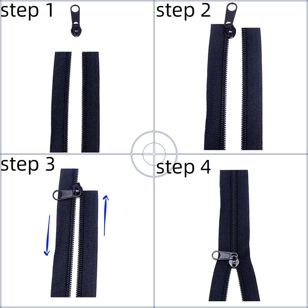 Zippers - 1 Roll - Zipper - Includes 20 Replacement Zippers - Nylon - Metal - Replacement Zipper Set - Zipper Closure Repair Kit - Suitable for Bags