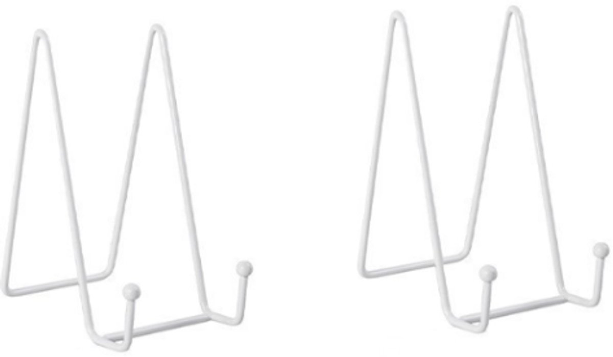 pieces - Plate stand - Display - Holder - Decorative plates - Books - Photo frame stand - Plates - Rack - Kitchen cabinet - Metal - white - 7.5*14 cm