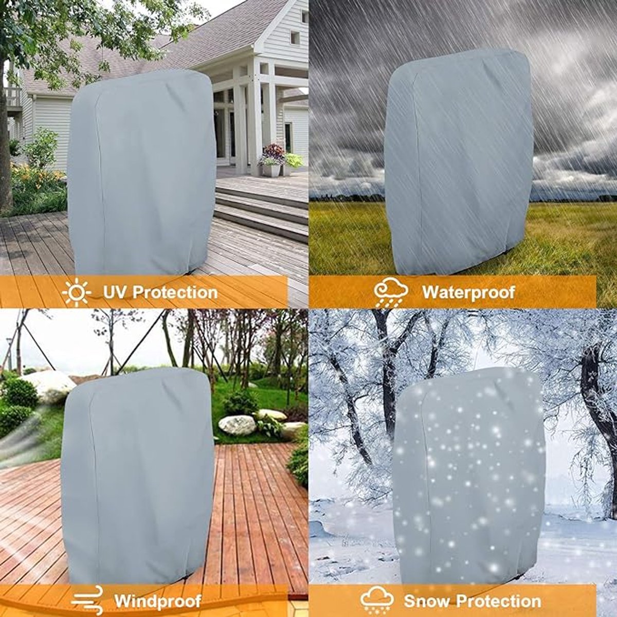 Waterproof Chair Cover - 2 Pieces - Garden Chair Cover - Protective Cover for Garden Furniture - Cover for Folding Chairs - Garden Furniture Cover - Garden Chair Cover - 71x20/34x110cm - For Outdoor Use in the Garden