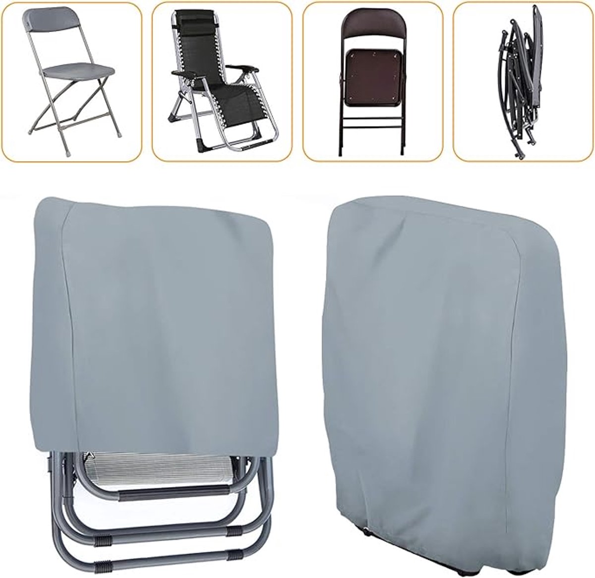 Waterproof Chair Cover - 2 Pieces - Garden Chair Cover - Protective Cover for Garden Furniture - Cover for Folding Chairs - Garden Furniture Cover - Garden Chair Cover - 71x20/34x110cm - For Outdoor Use in the Garden