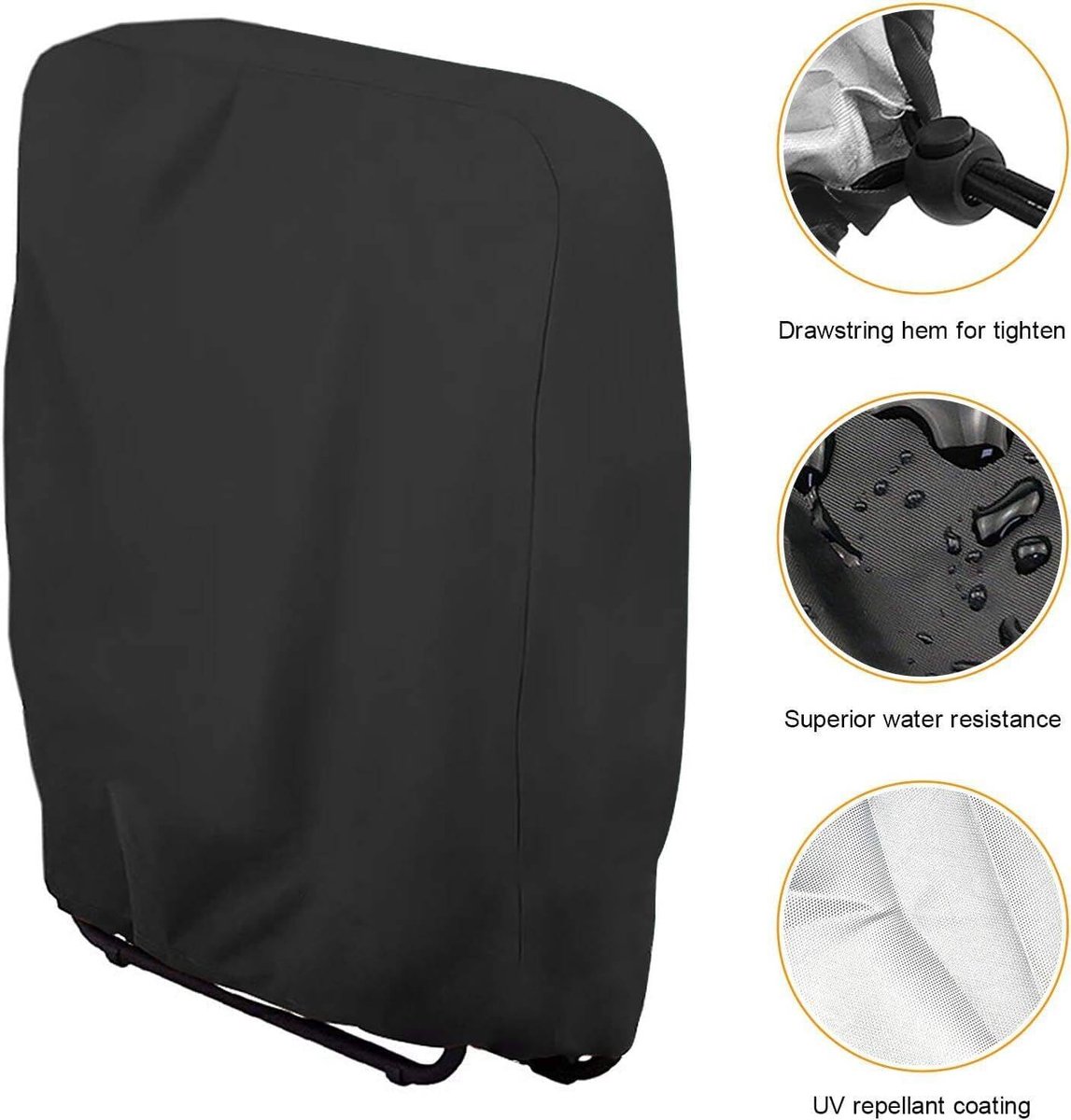 20/34*71*110cm - Garden chair covers - Foldable lounge chair cover - 210D Oxford fabric garden chair covers - Dust cover for chair - Dust cover - Garden accessories - Foldable lounger cover - with storage bag - black