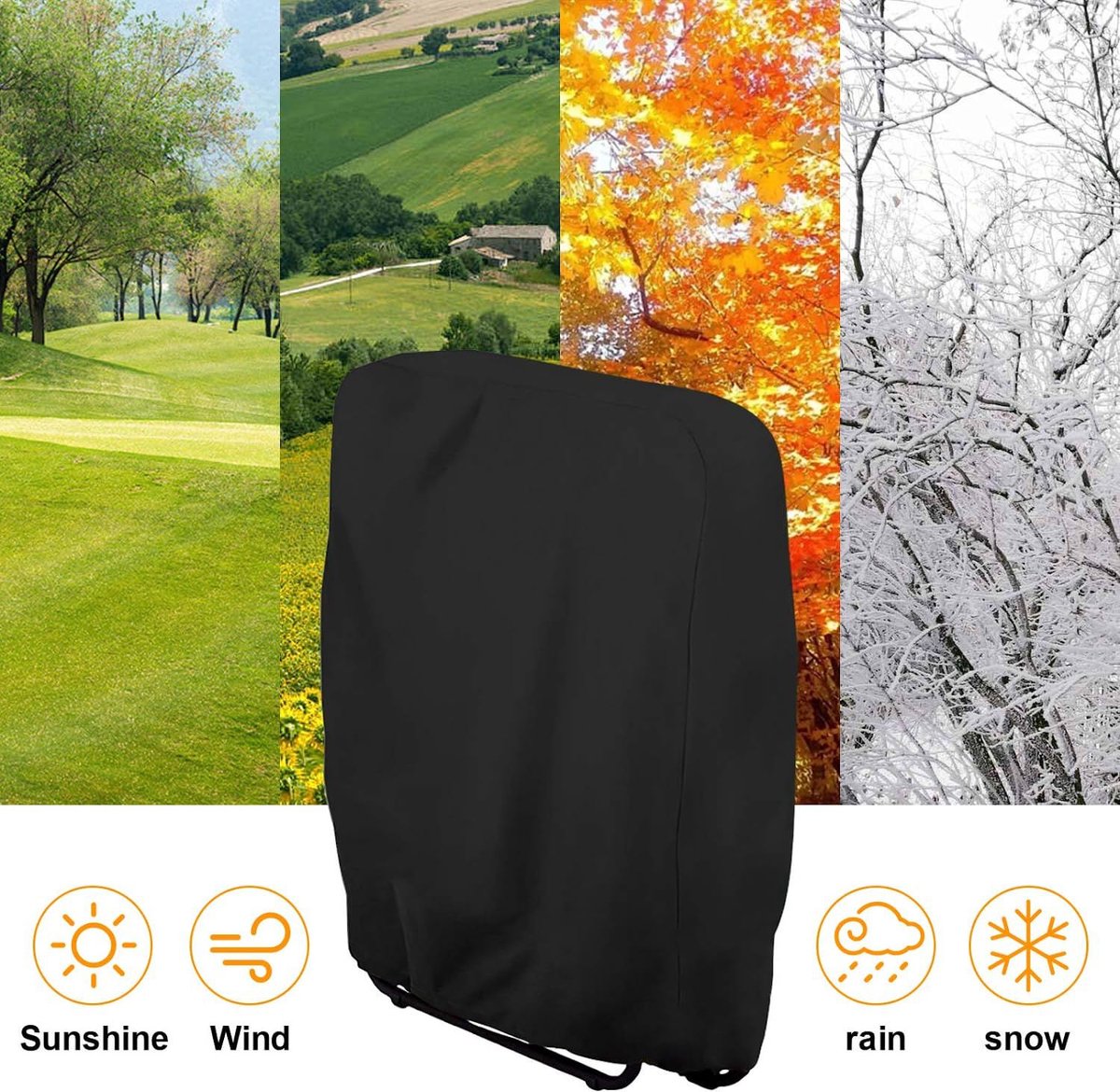 Waterproof Chair Cover - Set of 2 - Garden Chair Cover - Protective Cover for Garden Furniture - Waterproof Chair Cover - Cover for Folding Chairs - Garden Furniture Cover - Garden Chair Cover - 71x20/34x110cm - For Outdoor Use in the Garden