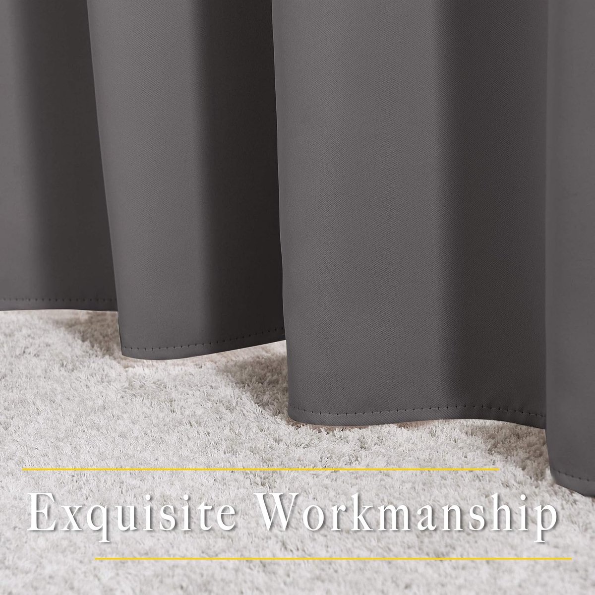 Curtain - Luxury, Blackout - 150*200 cm - Gray - 1 Piece - ready-made - with holes