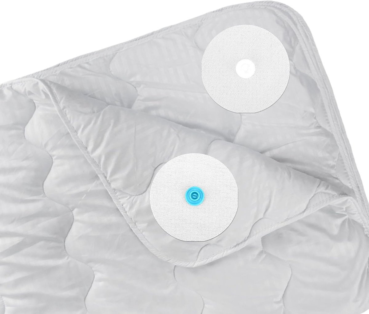 Bedding Snaps - 10 Pairs - Duvet Cover Snaps - Polyester - Plastic - Duvet Clips - Iron-On Duvet Fasteners to Hold Duvet - Duvet Clamps - Bed Sheet Tensioners - 60mm - White