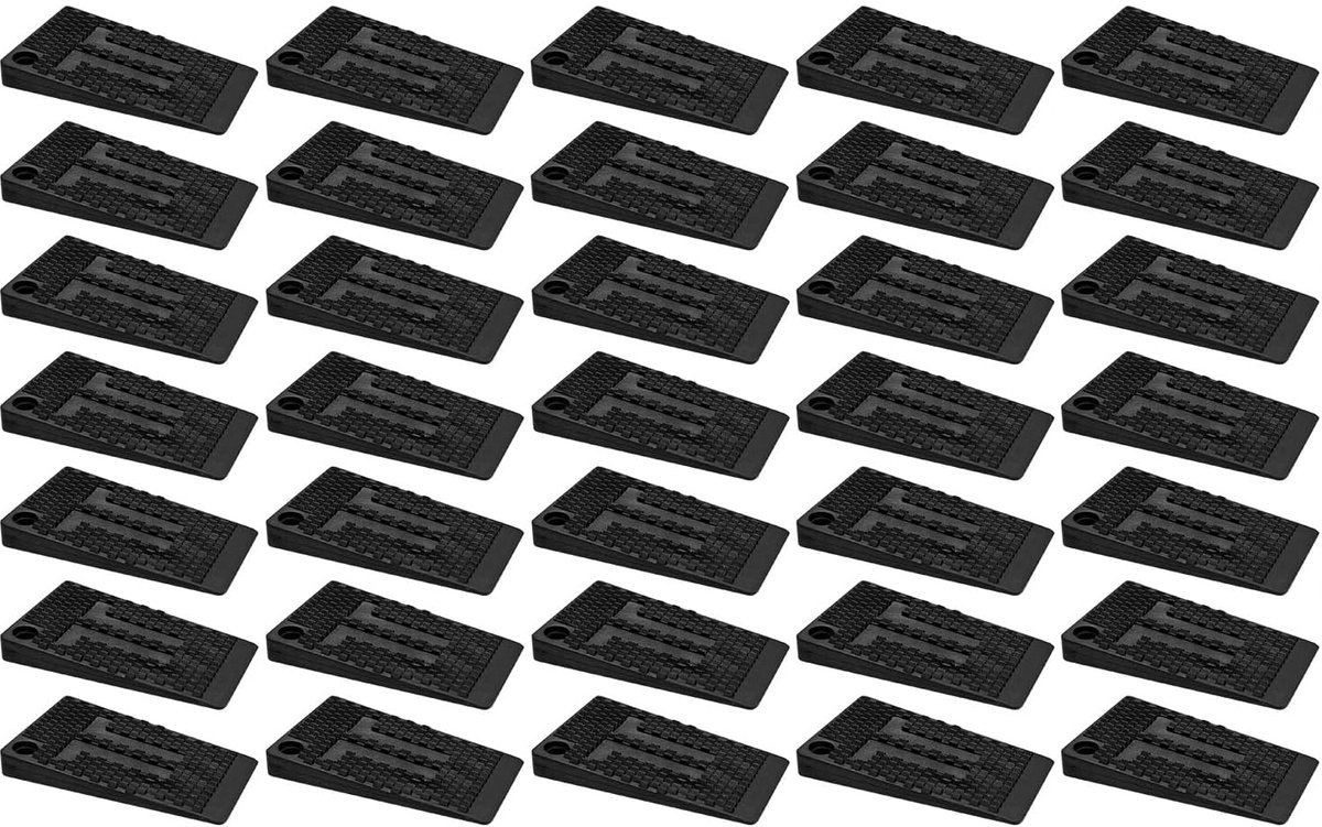 Furniture wedges - 35 pieces - Leveling wedges - Leveling pad Base leg - Furniture coaster - Furniture feet - Wedge set - Leveling wedge - Black - 5*3*0.5 cm - Plastic Furniture wedges - 35 pieces - Leveling wedges - Leveling pad Base leg - Furniture coaster - Furniture feet - Wedge set - Leveling wedge - Black - 5*3*0.5 cm - Plastic