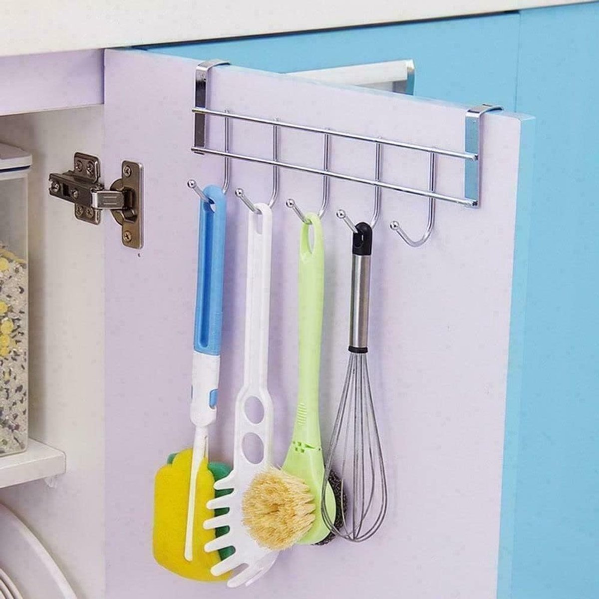 Door Coat Rack with 5 Hooks - Coat Rack on the Door - Clothes Rack - Towel Holder on the Door - For Clothes