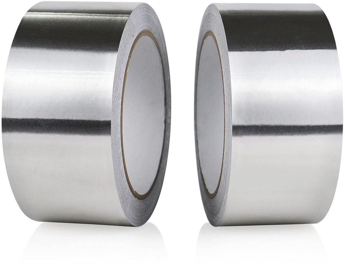 2 pcs - Aluminum adhesive tape - Aluminum foil tape - sealing tape - aluminum foil - insulation tape - Aluminum tape - heat resistant - waterproof - 5cm x 5m - for kitchen, bathroom, electrician, metal surface