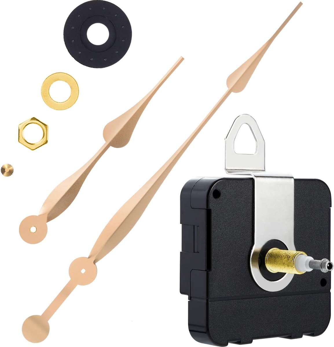 Quartz Clock Movement - Buy and Replace New Loose Clock Movement - High Torque - Long Hands Clock Movement - Gold and Black - Metal - Hour Hand Replacement Clock Movement - For Living Room Decoration Quartz Clock Movement - Buy and Replace New Loose Clock Movement - High Torque - Long Hands Clock Movement - Gold and Black - Metal - Hour Hand Replacement Clock Movement - For Living Room Decoration