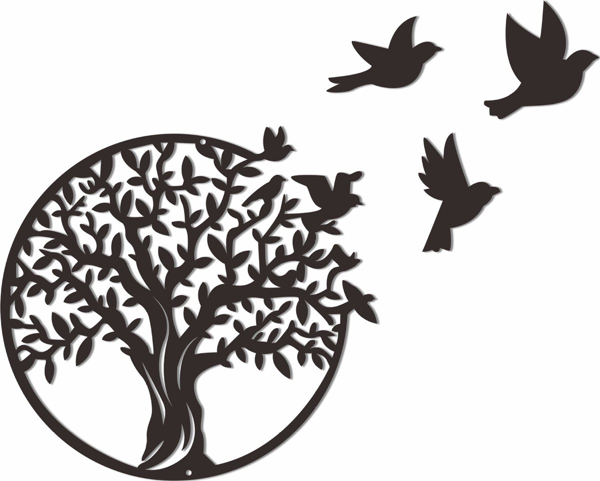 Tree of Life - Wall Decoration - Black - 30*30 cm - Small - Garden Decoration - Suitable for Indoor and Outdoor Use - Christmas - Living Room - Metal - Wall Sign - Black and White Wall Decoration - Wall Art - Metal Wall Decoration Birds Tree of Life - Wall Decoration - Black - 30*30 cm - Small - Garden Decoration - Suitable for Indoor and Outdoor Use - Christmas - Living Room - Metal - Wall Sign - Black and White Wall Decoration - Wall Art - Metal Wall Decoration Birds