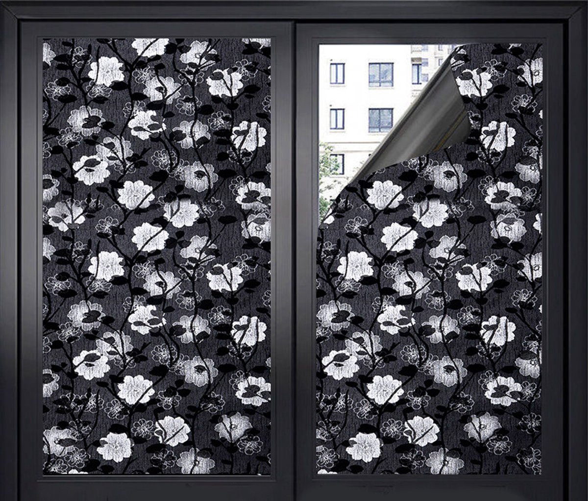 Window Film - Blackout Window Film - Blackout Window Film - Sun Protection - Anti-glare - Adhesive Window Film - Blackout Cloth - Black - Including scraper - Easy installation - Window sticker - 45x100cm - Supplied with self-adhesive backing - F